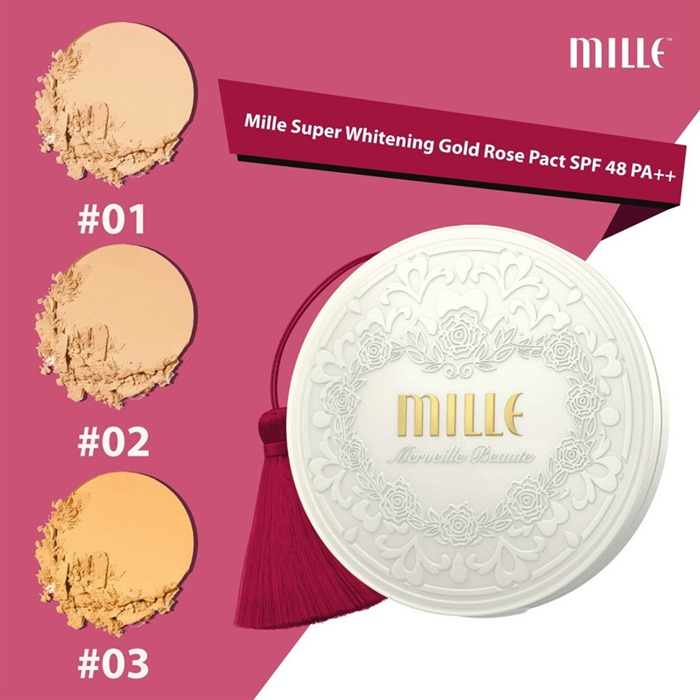 Mille Super Whitening Gold Rose Pact 